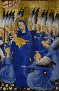 Maria med barn och änglar, högra panelen i Wilton Diptych, ca 1395-9 (tempera på trä)